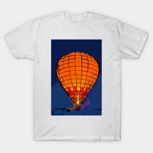 Peach Hot Air Balloon Night Glow In Abstract T-Shirt